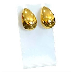 Chunky style 18k gold plated stainless steel earrings